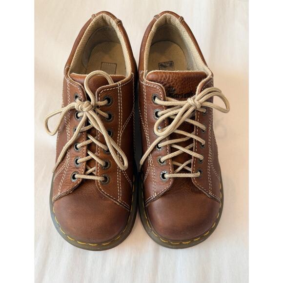 Dr. Martens RARE Daisy Floral Vintage Platform Oxfords Brown Leather Women’s 10 - Picture 2 of 13